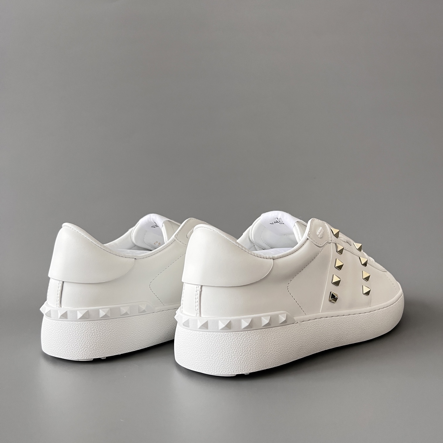 valentino  Rockstud Untitled Unisex Casual Sneakers: Round-Toe, Lace-Up, and Studded