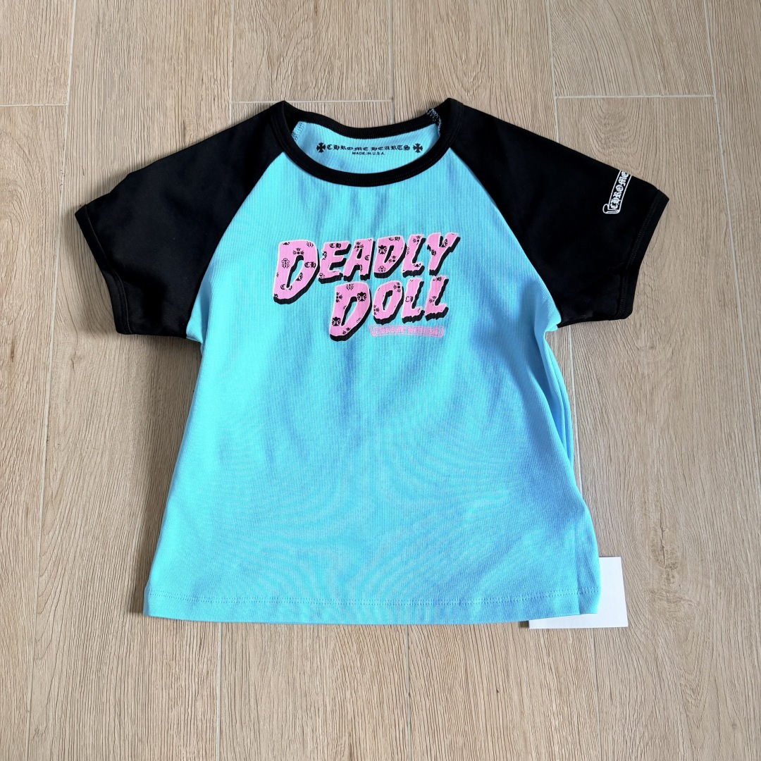 Chrome Hearts CH 克罗心 女款 Deadly doll印花女款短袖 A5  蓝色