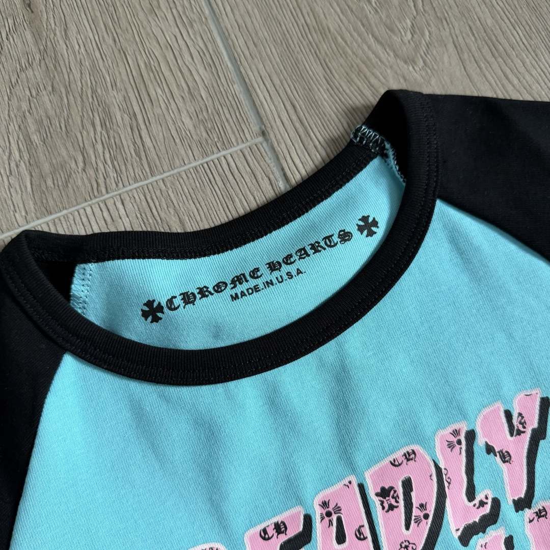Chrome Hearts CH 克罗心 女款 Deadly doll印花女款短袖 A5  蓝色