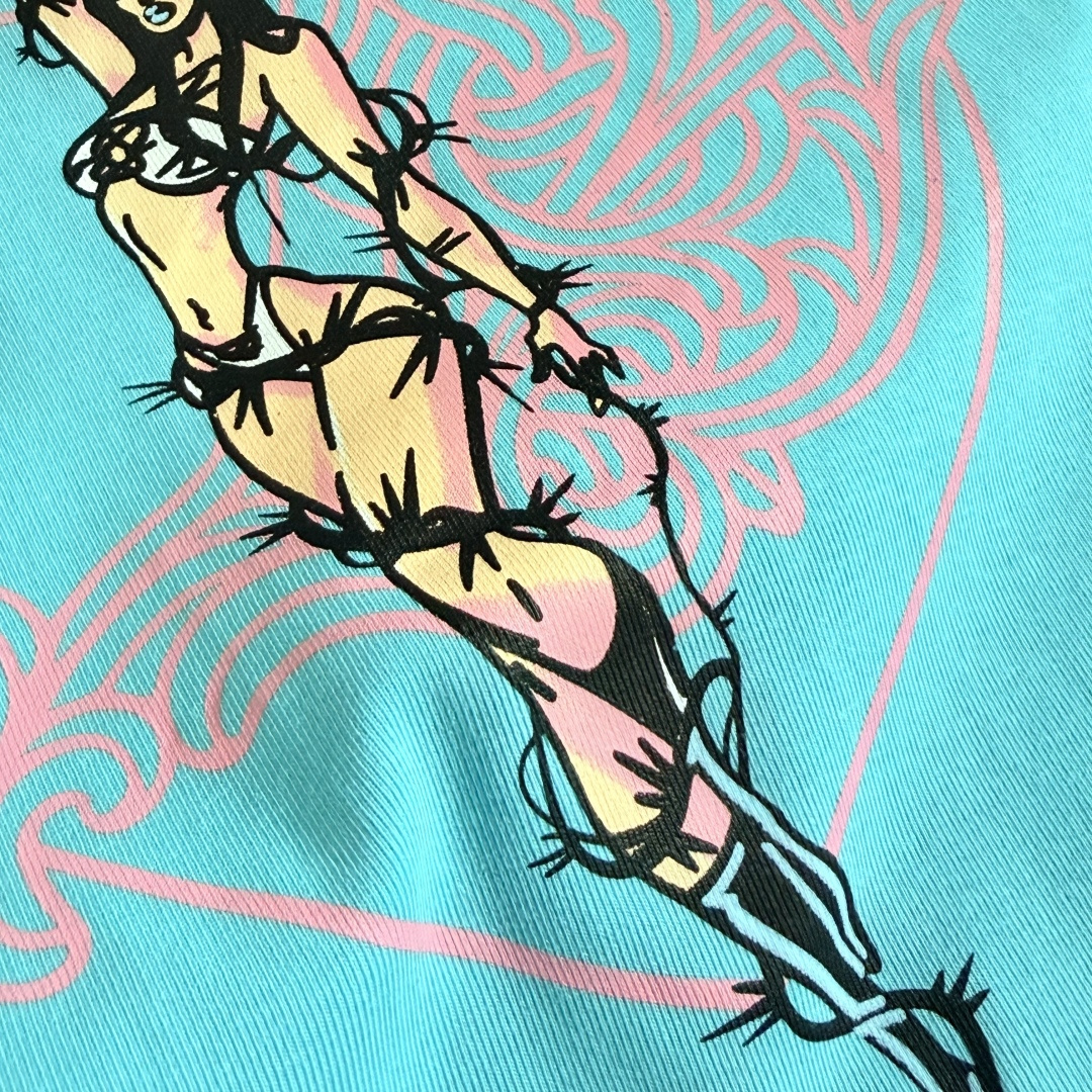 Chrome Hearts CH 克罗心 女款 Deadly doll印花女款短袖 A5  蓝色
