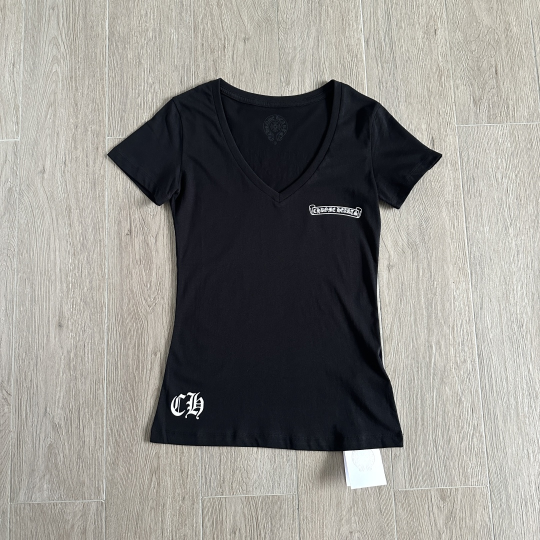 Chrome Hearts CH 克罗心 女款  短袖  修身 后背红字体 A5