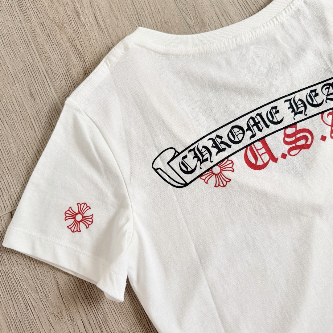 Chrome Hearts CH 克罗心 女款  短袖  修身 后背红字体 A5