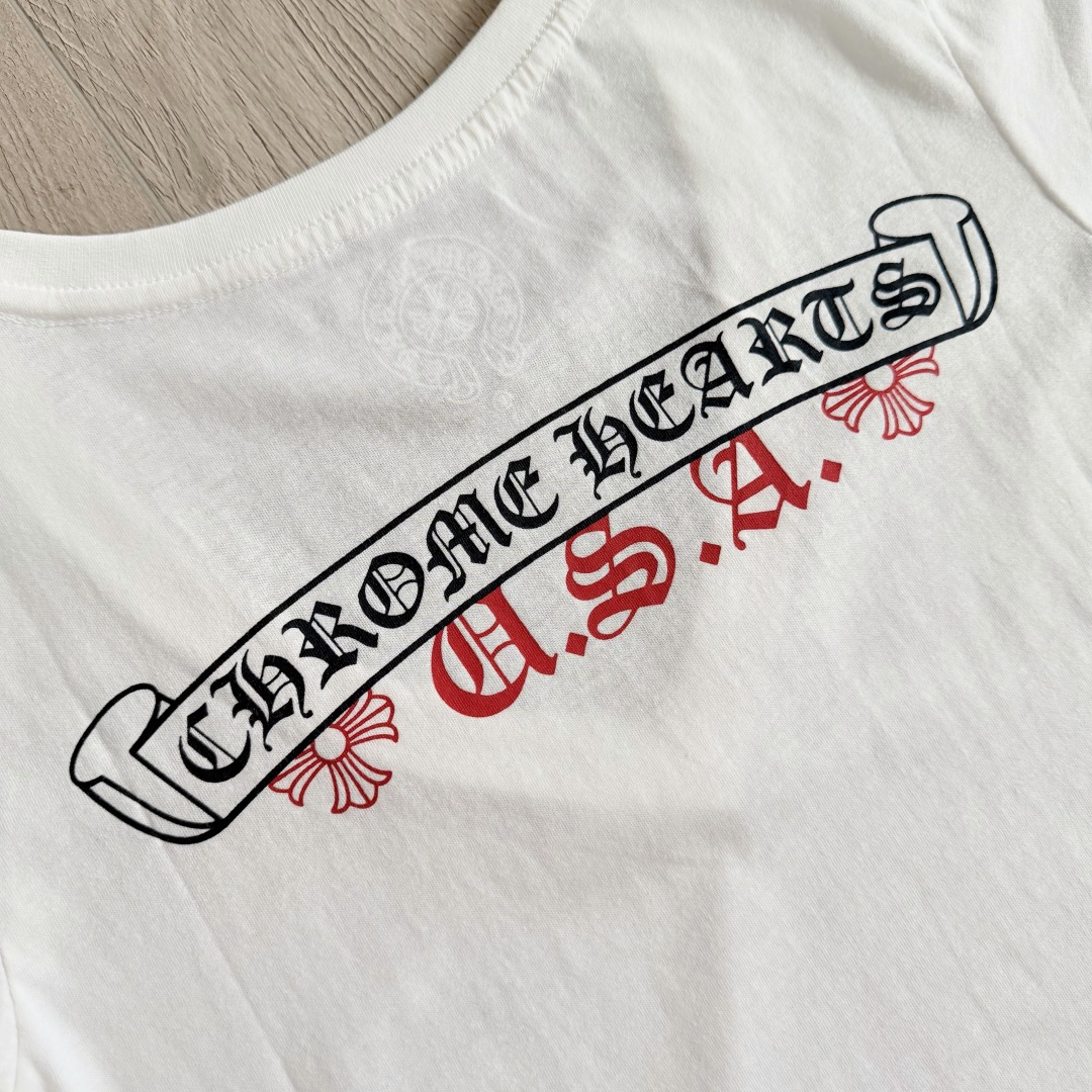 Chrome Hearts CH 克罗心 女款  短袖  修身 后背红字体 A5