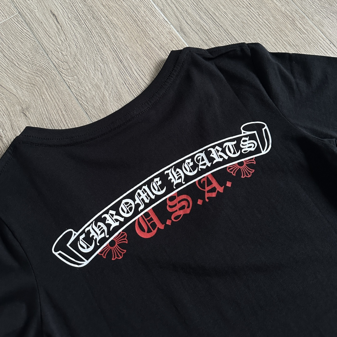 Chrome Hearts CH 克罗心 女款  短袖  修身 后背红字体 A5