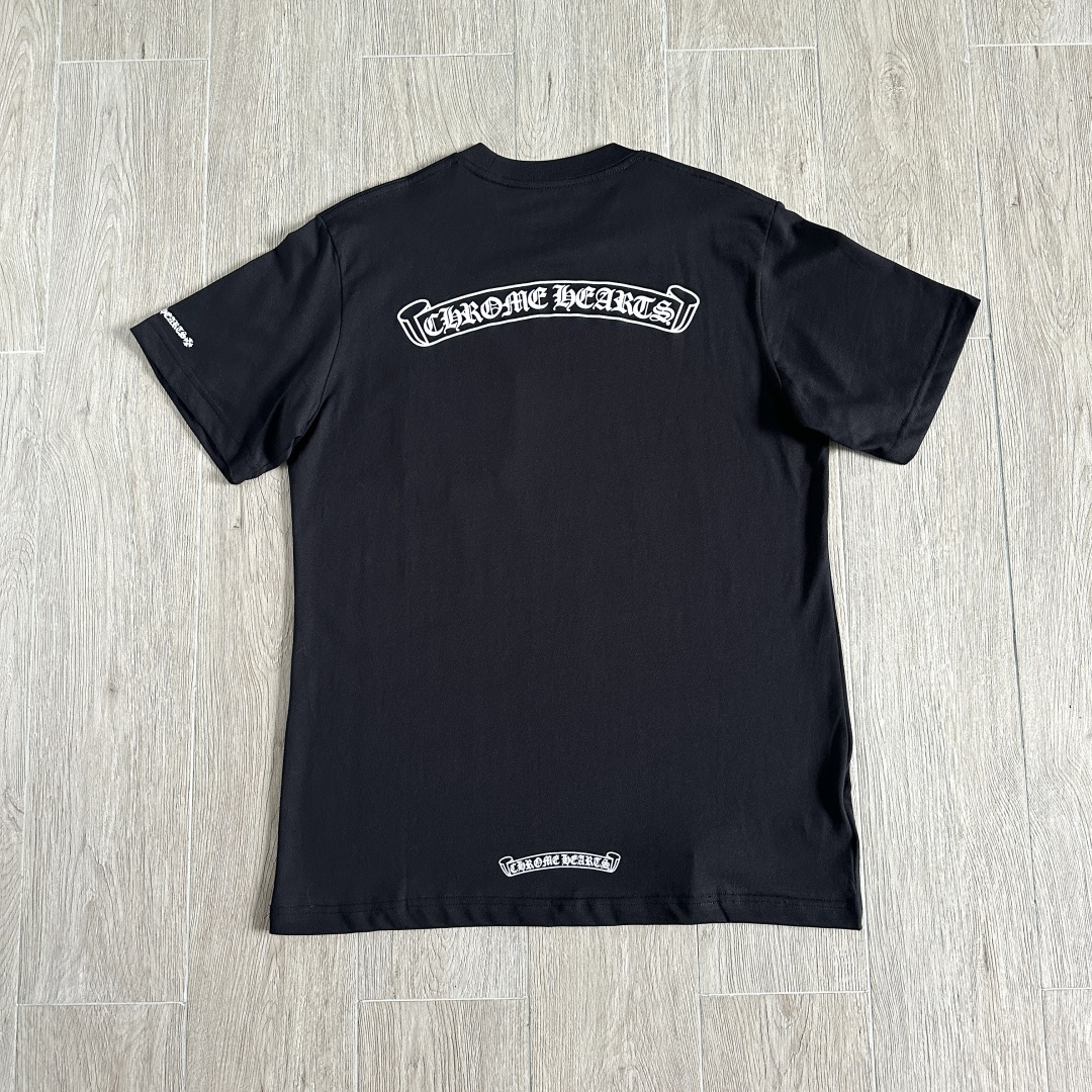 Chrome Hearts CH 克罗心  圆领 短袖 T恤  A0 后背大小卷轴 