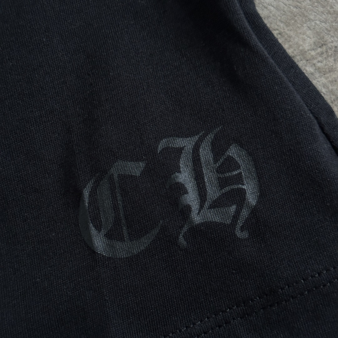 Chrome Hearts CH 克罗心 女款  短袖  修身 后背蓝字体 A5黑色 