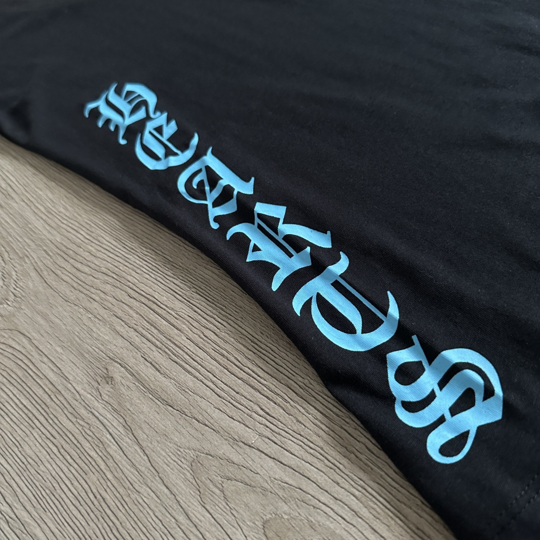 Chrome Hearts CH 克罗心 女款  短袖  修身 后背蓝字体 A5黑色 