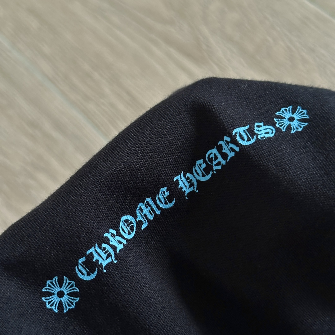 Chrome Hearts CH 克罗心 女款  短袖  修身 后背蓝字体 A5黑色 