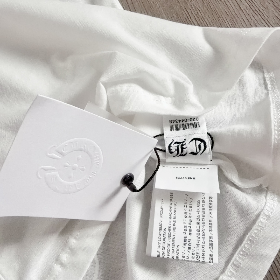 Chrome Hearts CH 克罗心 女款  短袖  修身 后背红字体 A5白色 
