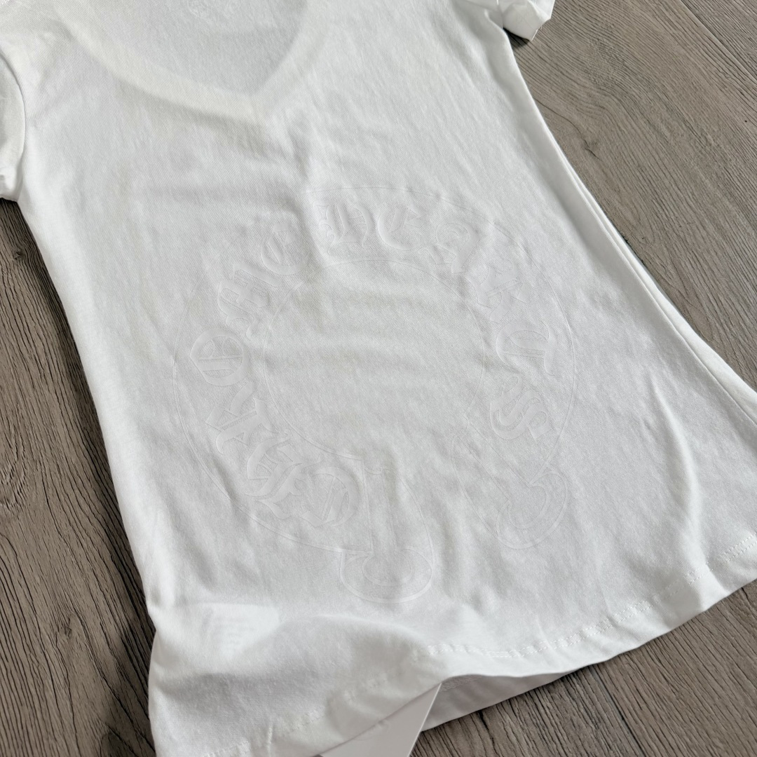 Chrome Hearts CH 克罗心 女款  短袖  修身 后背红字体 A5白色 