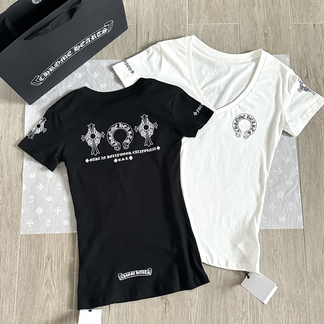 Chrome Hearts CH 克罗心 女款  短袖  修身 三元素 A5   