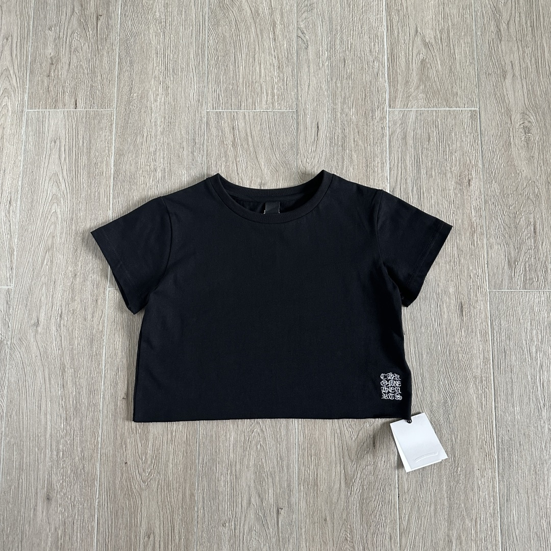 Chrome Hearts CH 克罗心 女款  Lisa同款刺绣十字架短款 短袖   A5 