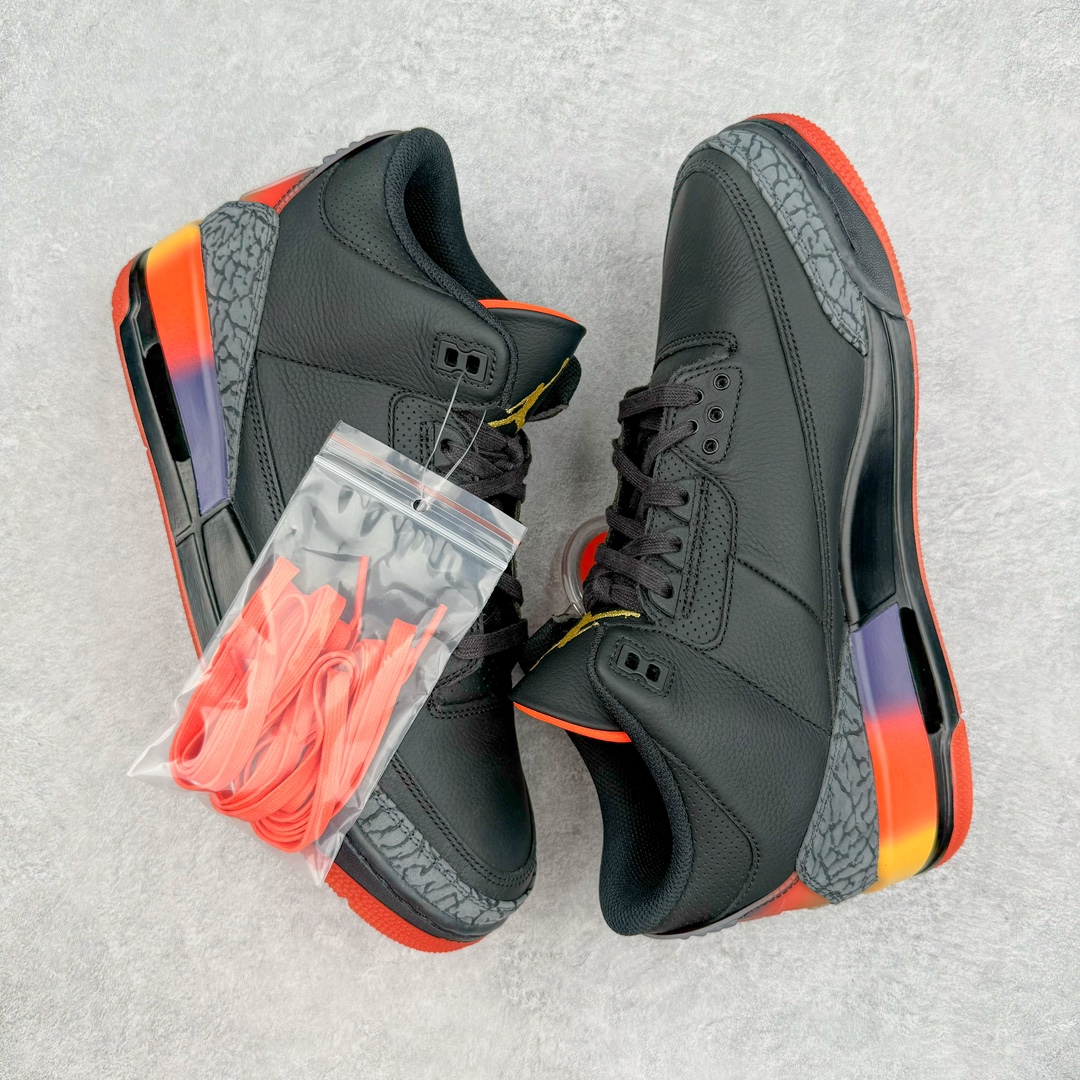  J Balvin Air Jordan 3 Retro Fear AJ3 中筒 休闲鞋 篮球鞋 板鞋 男鞋 黑金 波鞋 黑灰紅  FN0344-001