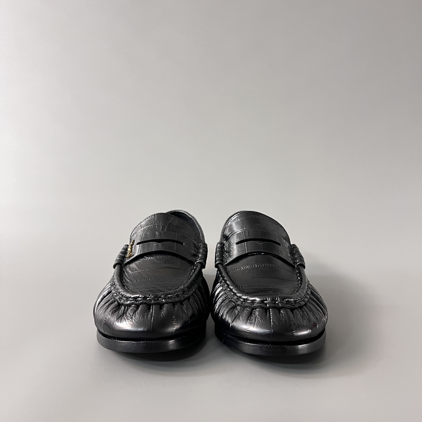 SAINT LAURENT Penny — Genuine Leather, Laceless, 1:1 Replica Loafers  Women's Shoes