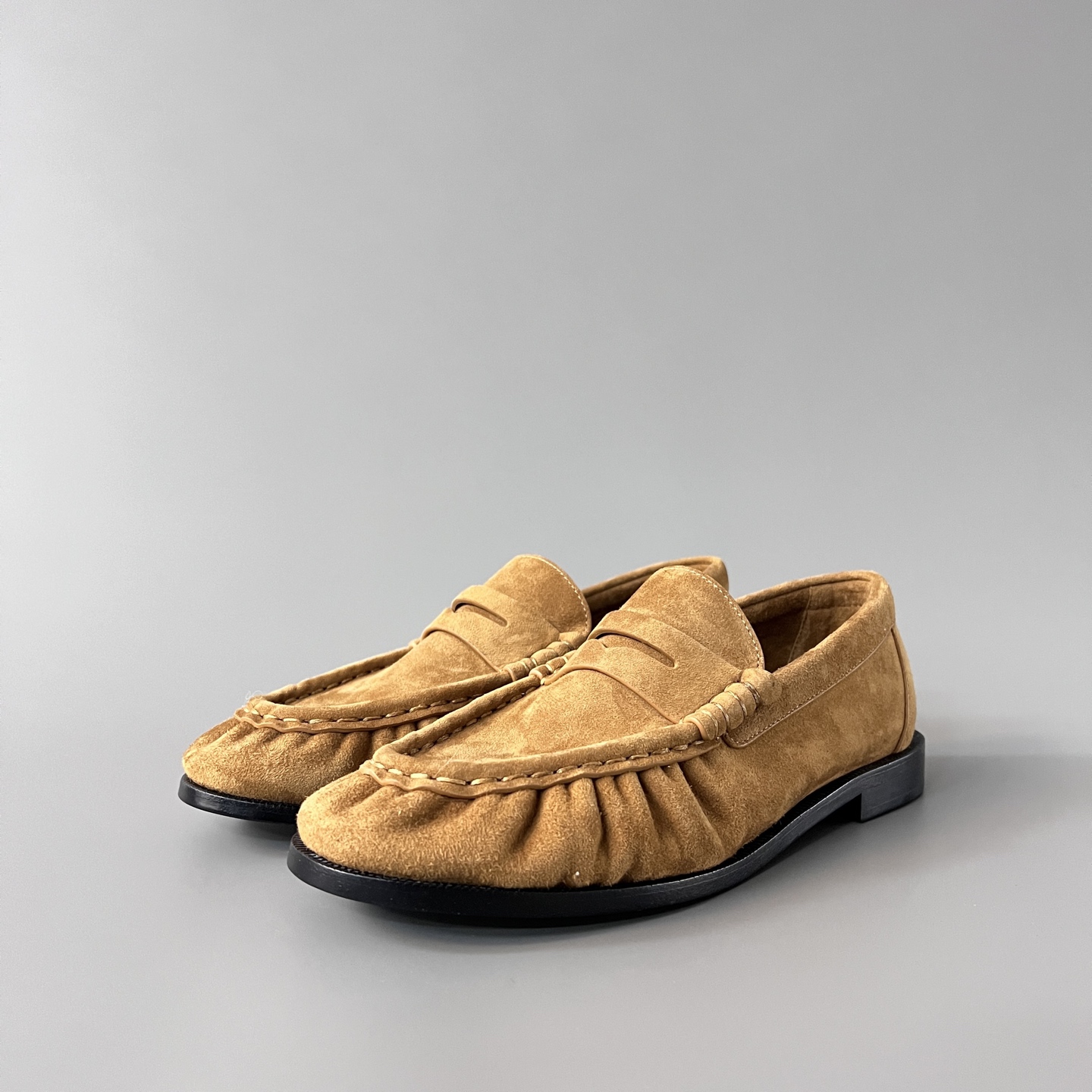SAINT LAURENT Penny — Genuine Leather, Laceless, 1:1 Replica Loafers  Women's Shoes