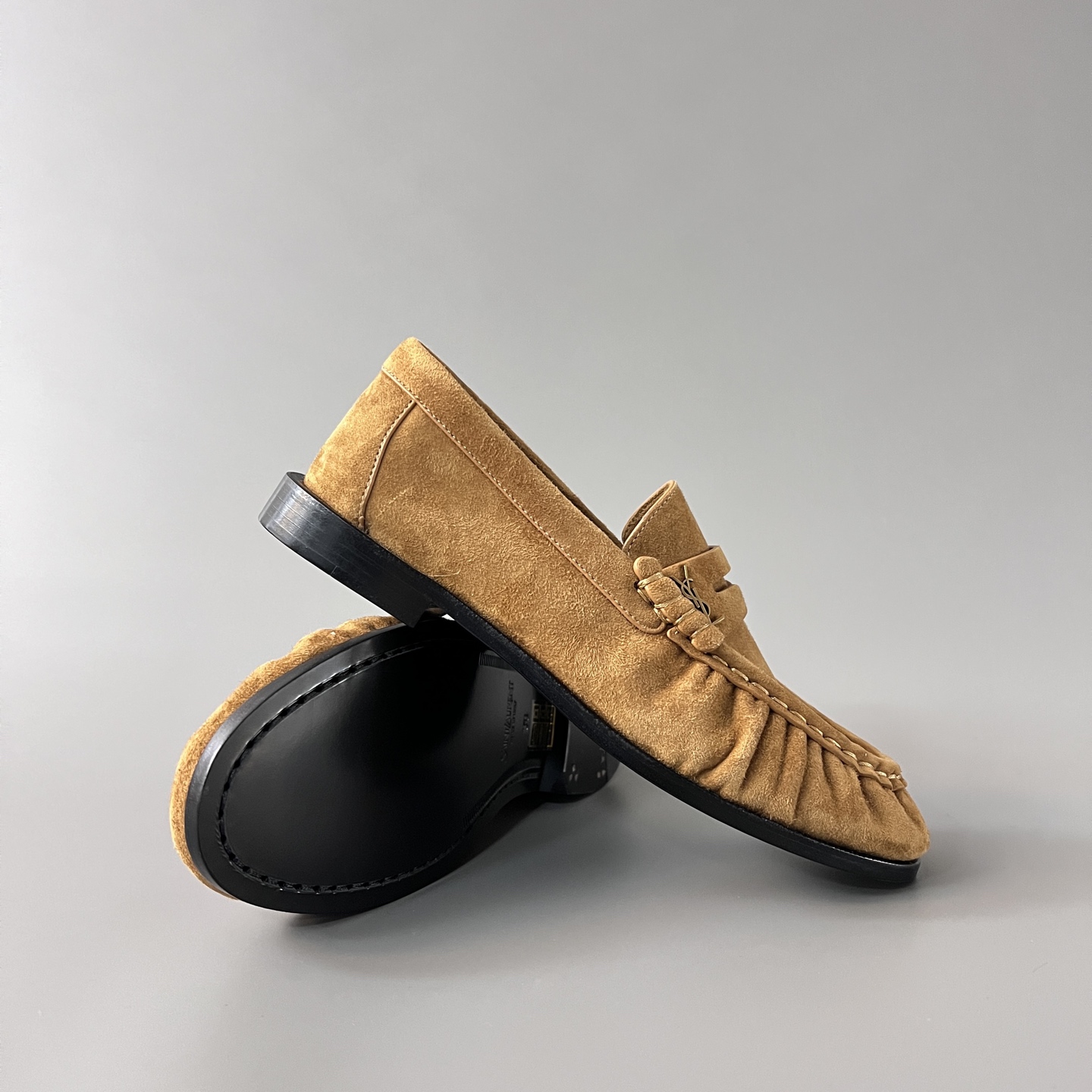 SAINT LAURENT Penny — Genuine Leather, Laceless, 1:1 Replica Loafers  Women's Shoes