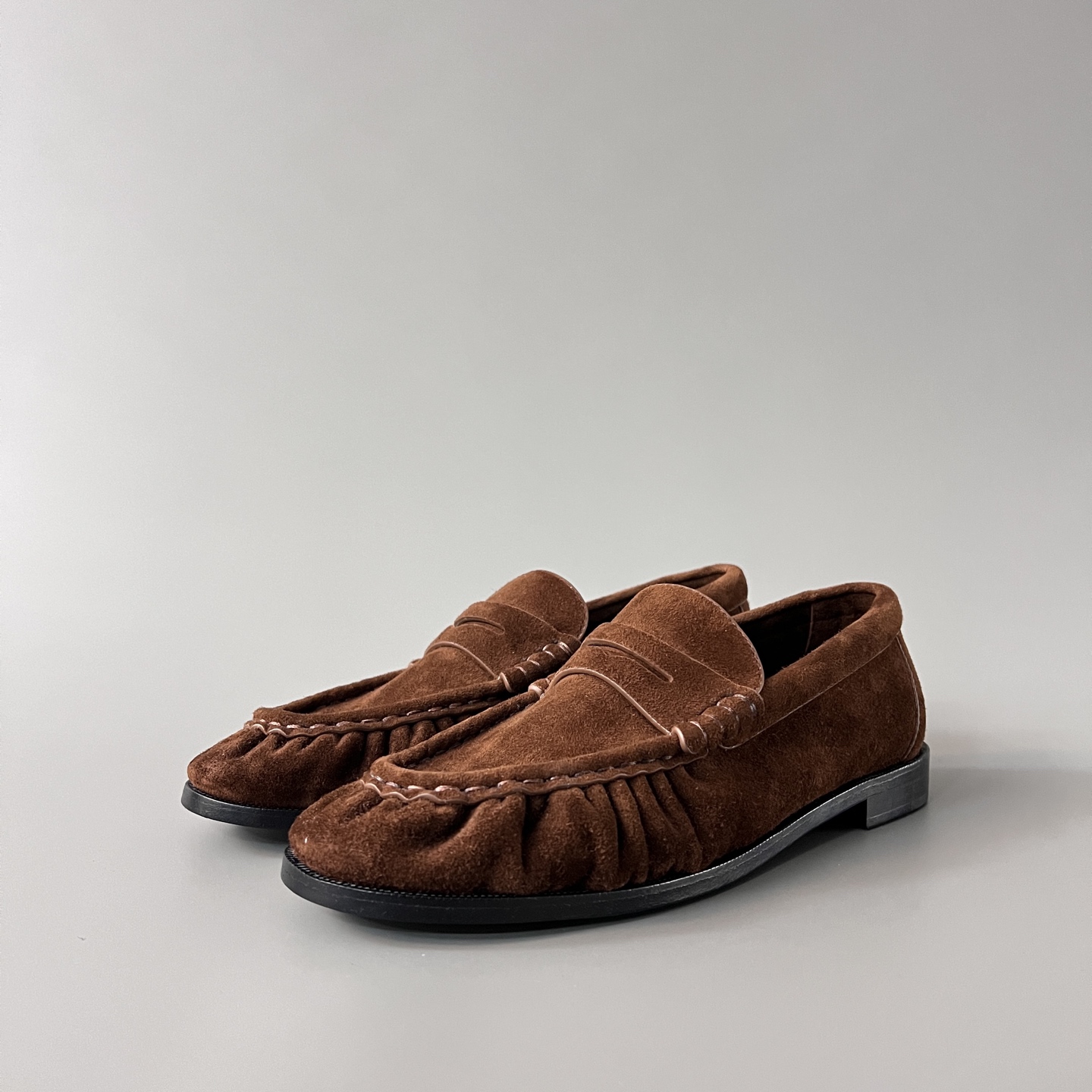 SAINT LAURENT Penny — Genuine Leather, Laceless, 1:1 Replica Loafers  Women's Shoes