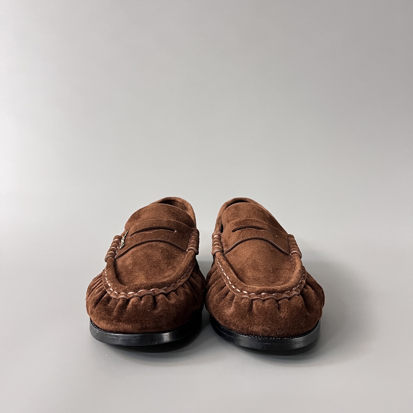 SAINT LAURENT Penny — Genuine Leather, Laceless, 1:1 Replica Loafers  Women's Shoes