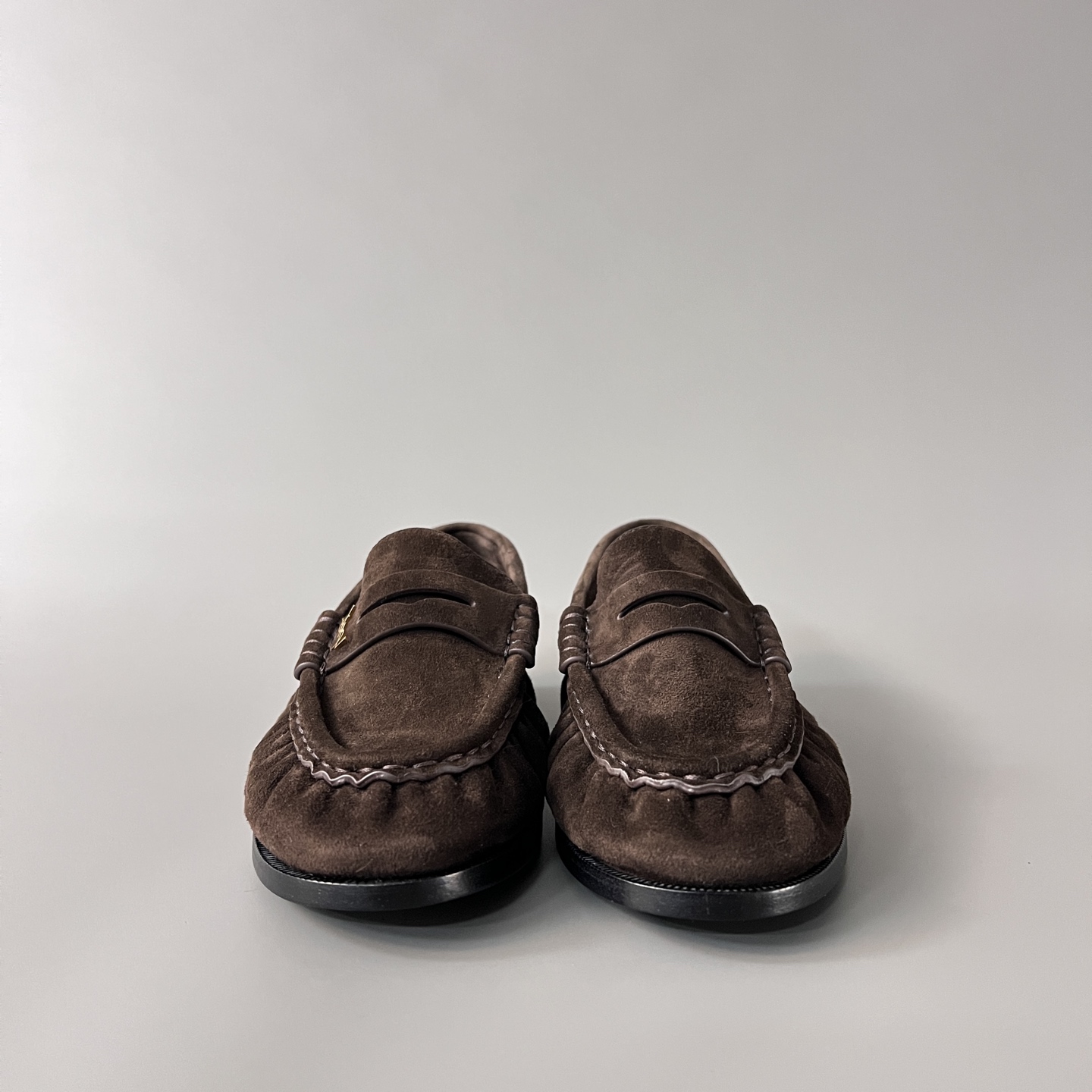 SAINT LAURENT Penny — Genuine Leather, Laceless, 1:1 Replica Loafers  Women's Shoes