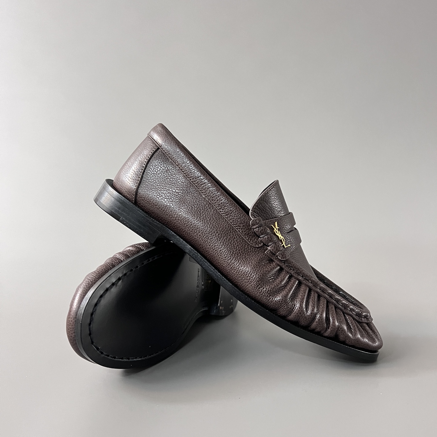 SAINT LAURENT Penny — Genuine Leather, Laceless, 1:1 Replica Loafers  Women's Shoes