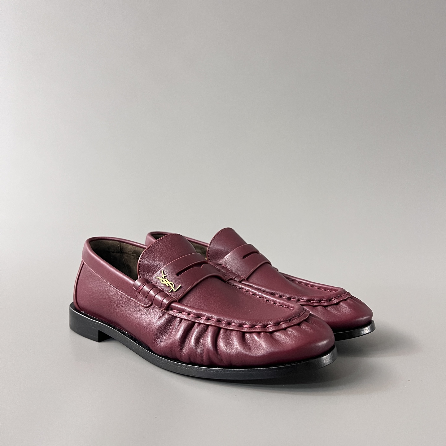 SAINT LAURENT Penny — Genuine Leather, Laceless, 1:1 Replica Loafers  Women's Shoes