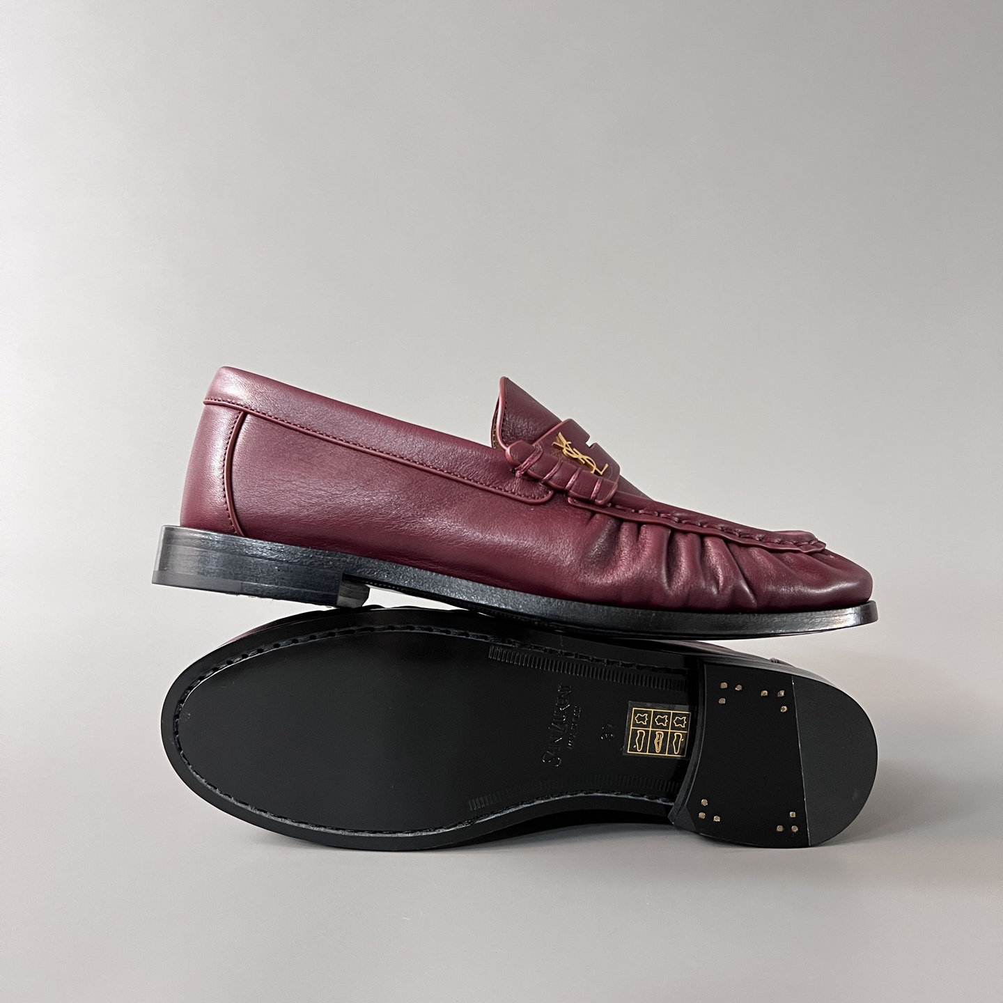 SAINT LAURENT Penny — Genuine Leather, Laceless, 1:1 Replica Loafers  Women's Shoes
