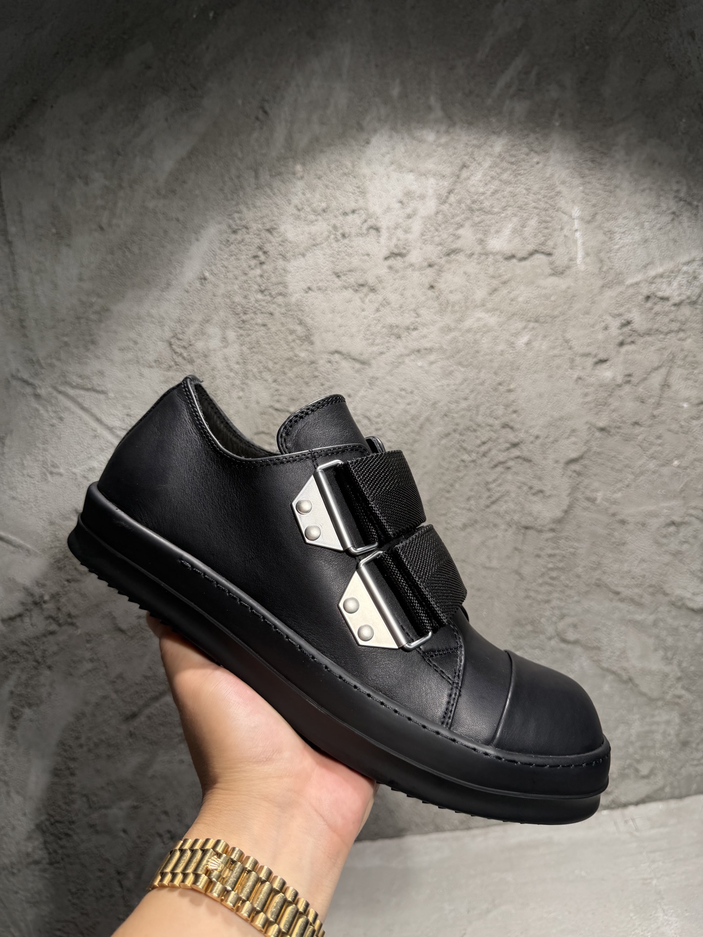 RICK OWENS RO 圆头 板鞋 休闲鞋 波鞋 男鞋  帆布  低筒   黑武士