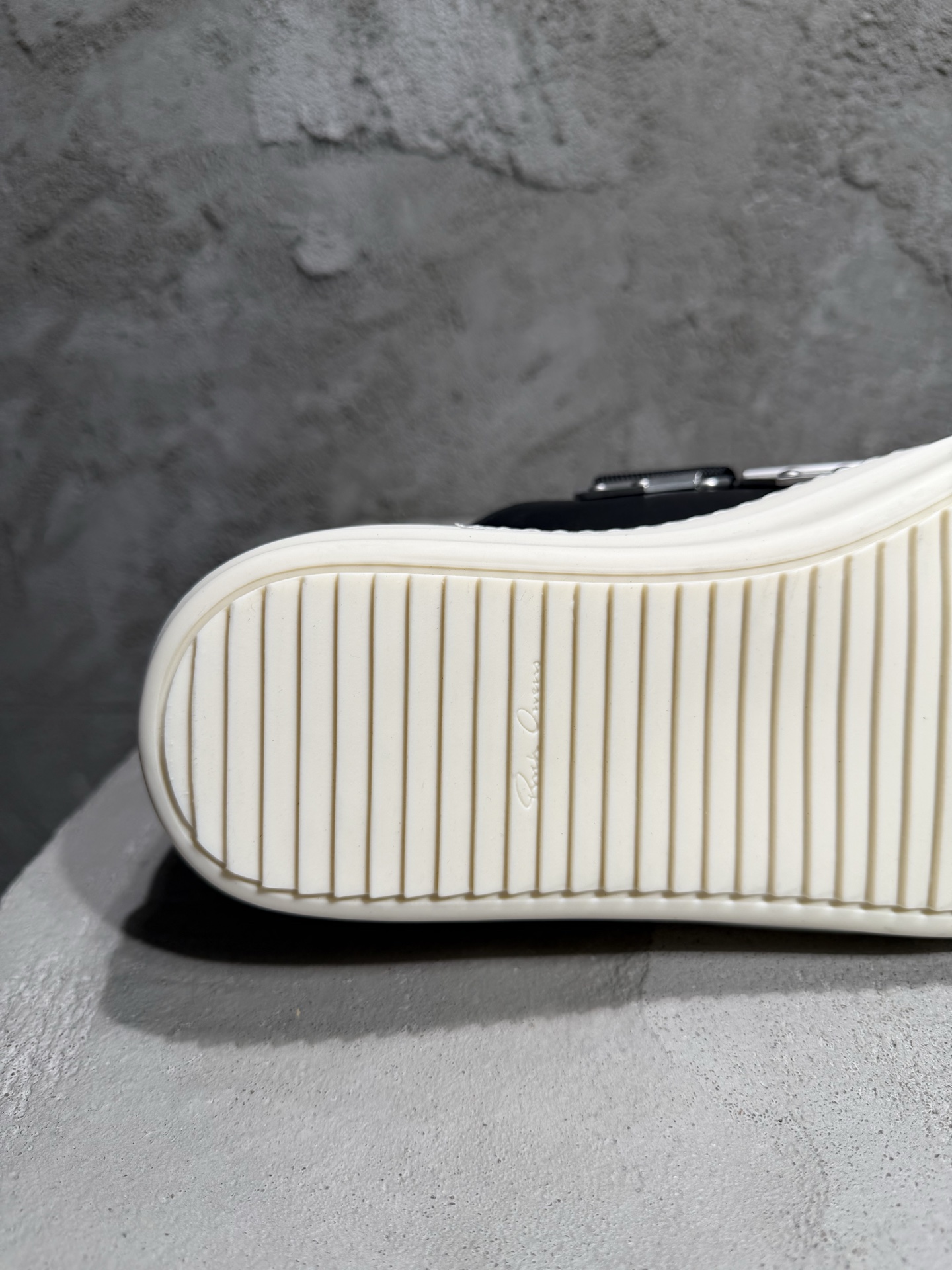 RICK OWENS RO 圆头 板鞋 休闲鞋 波鞋 男鞋  帆布  低筒   黑白 魔术贴 RU01F2896LCO-911