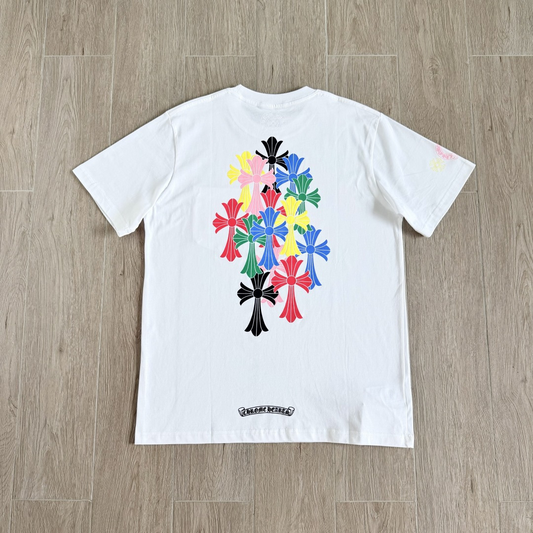 Chrome Hearts CH 克罗心  圆领 短袖 T恤 A0 彩色大面十字架