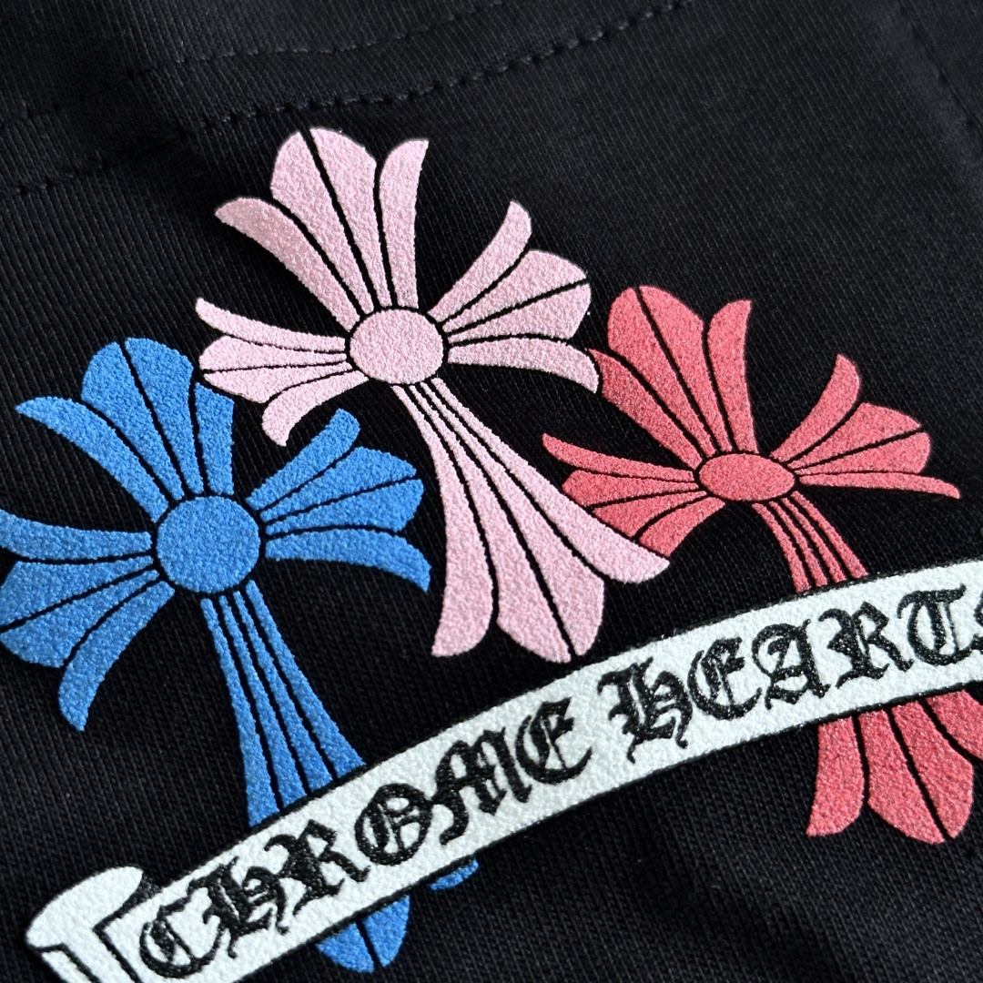 Chrome Hearts CH 克罗心  圆领 短袖 T恤 A0 彩色大面十字架