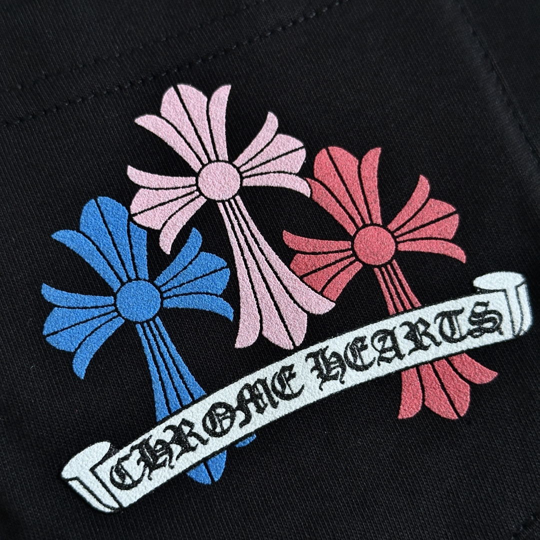 Chrome Hearts CH 克罗心  圆领 短袖 T恤 A0 彩色大面十字架