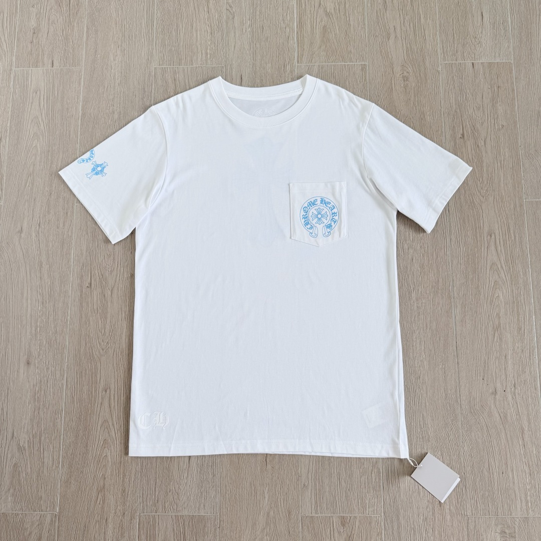 Chrome Hearts CH 克罗心  圆领 短袖 T恤 A0 蓝色大十字架