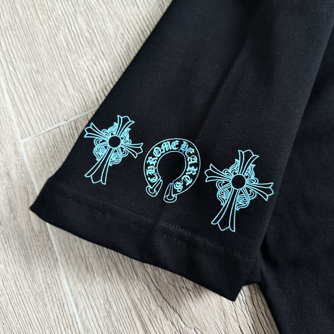 Chrome Hearts CH 克罗心  圆领 短袖 T恤 A0 蓝色大十字架