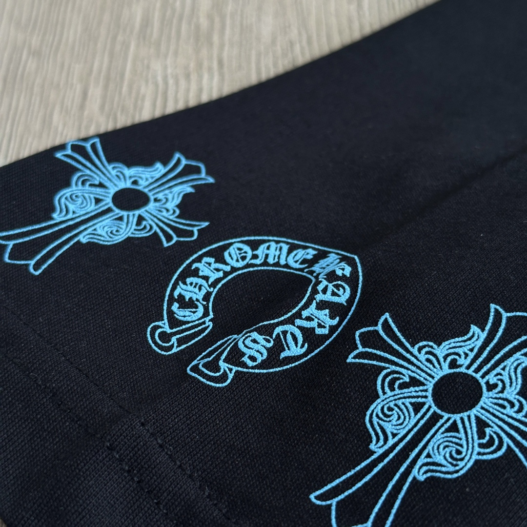 Chrome Hearts CH 克罗心  圆领 短袖 T恤 A0 蓝色大十字架