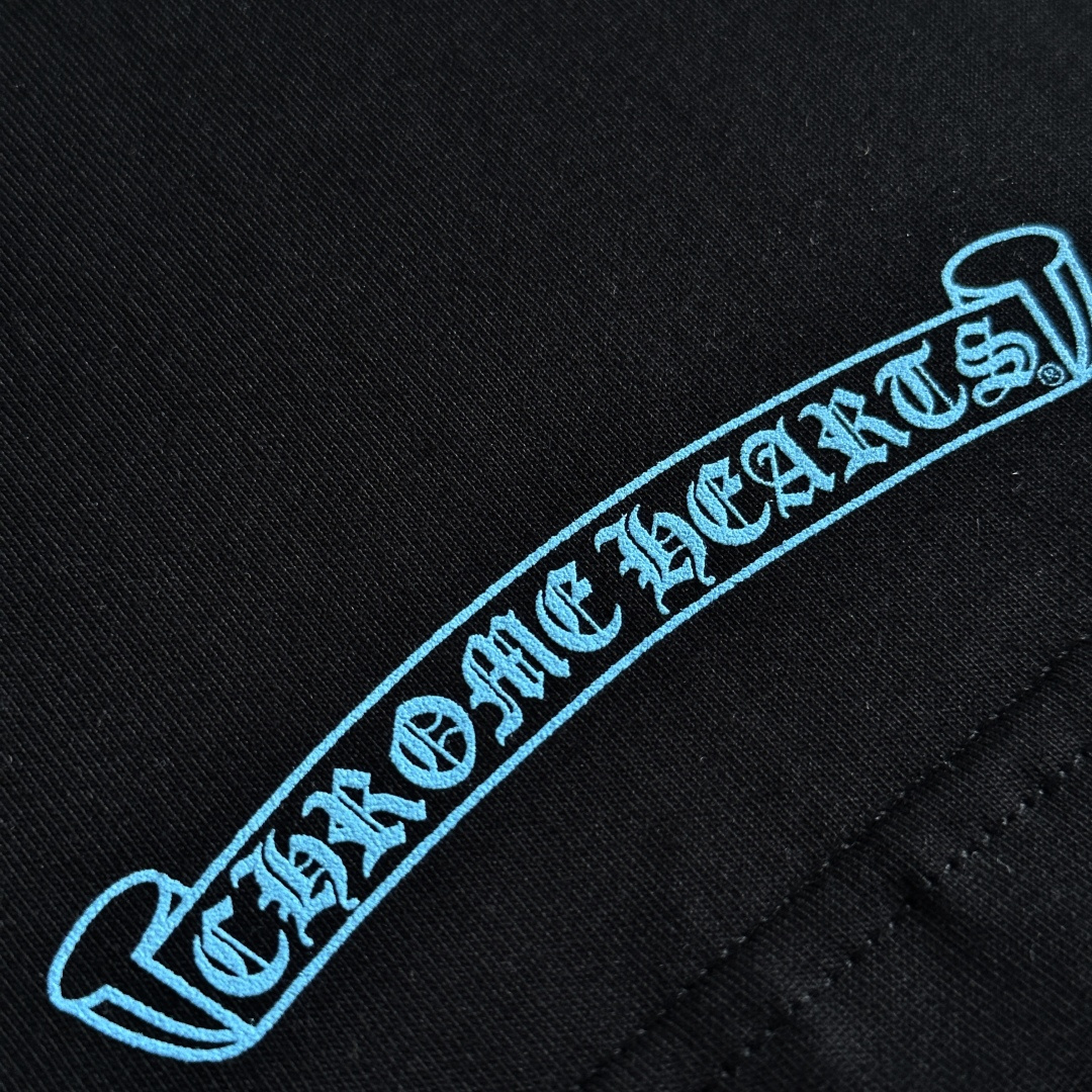 Chrome Hearts CH 克罗心  圆领 短袖 T恤 A0 蓝色大十字架