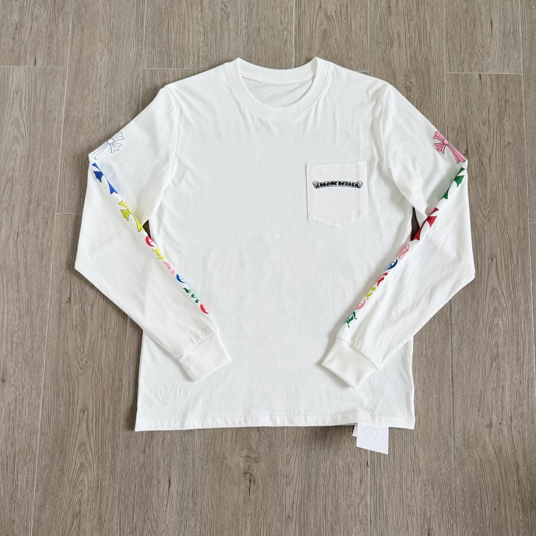Chrome Hearts 克罗心  CH 圆领长袖T 后背彩色十字