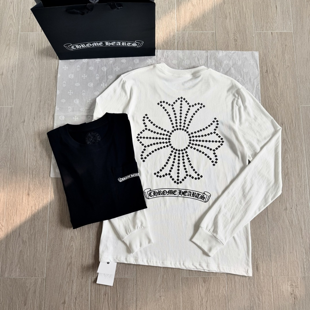 Chrome Hearts 克罗心  CH 圆领长袖T 小十字+大十字