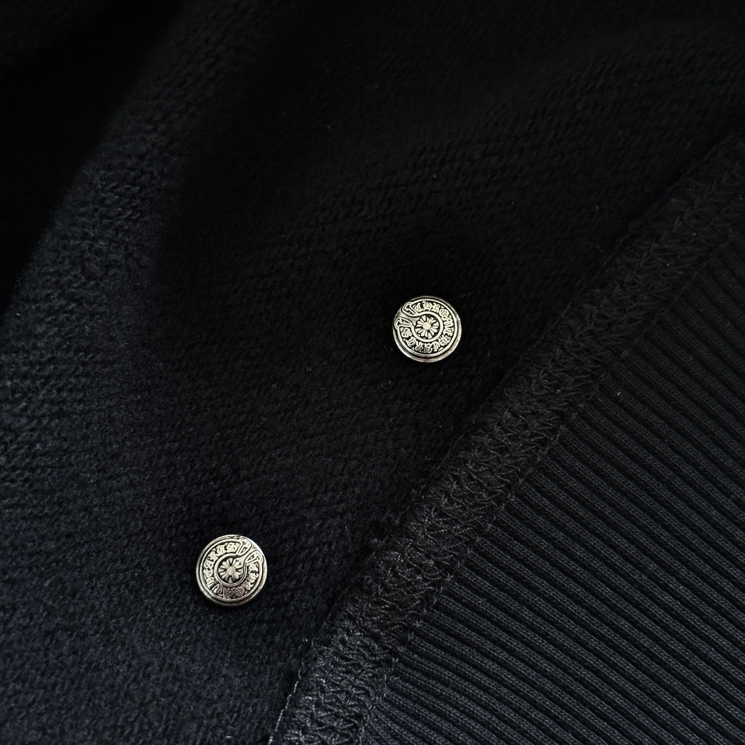 Chrome Hearts 克罗心 CH 内里 抓绒 圆领 卫衣  三 十字贴皮十字架 
