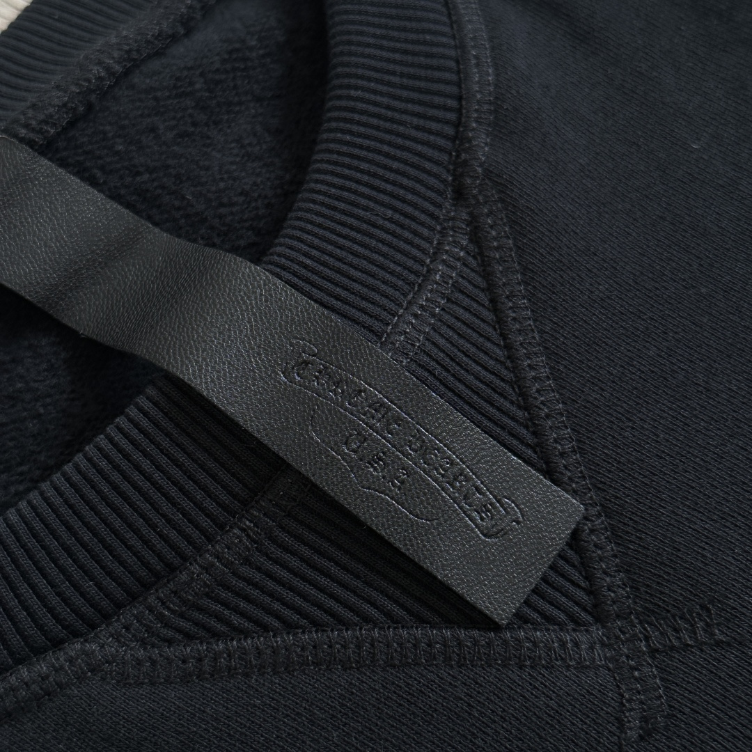 Chrome Hearts 克罗心 CH 内里 抓绒 圆领 卫衣  三 十字贴皮十字架 