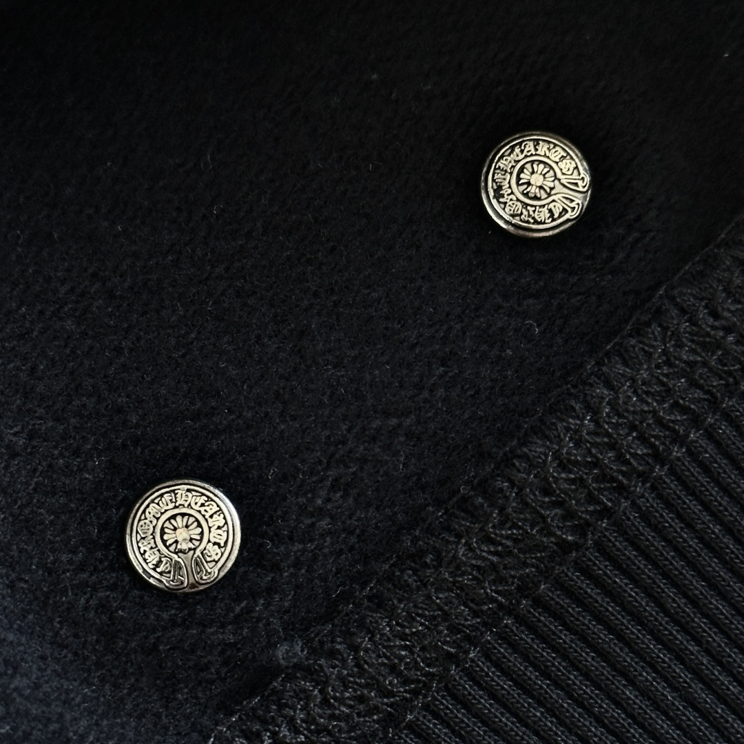  Chrome Hearts 克罗心 CH 内里 抓绒 圆领 卫衣  重工刺绣珠光银线十字架