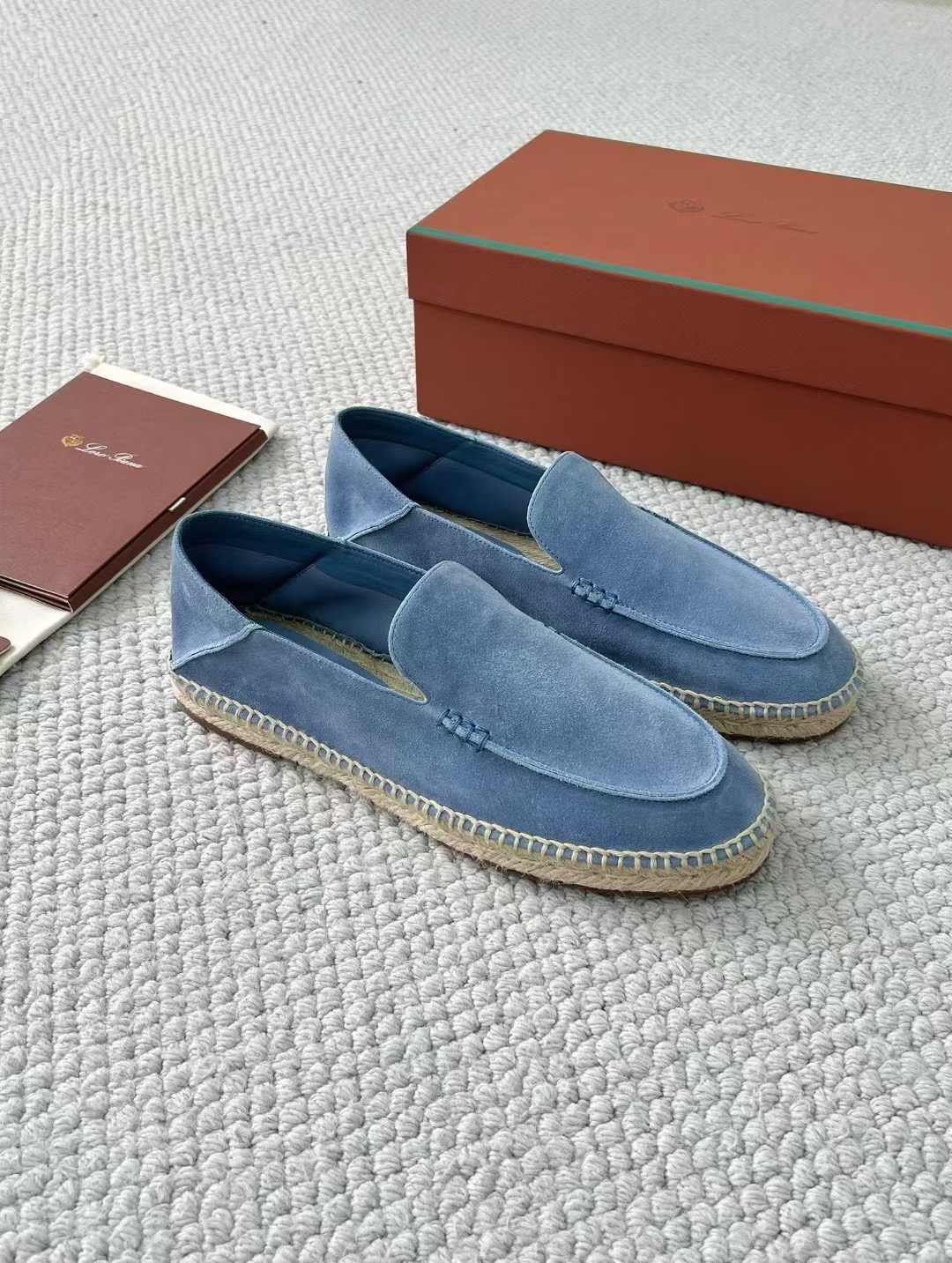 Loro Piana Summer Walk — Low-Top Suede Espadrilles — Men's Comfortable Casual Footwear
