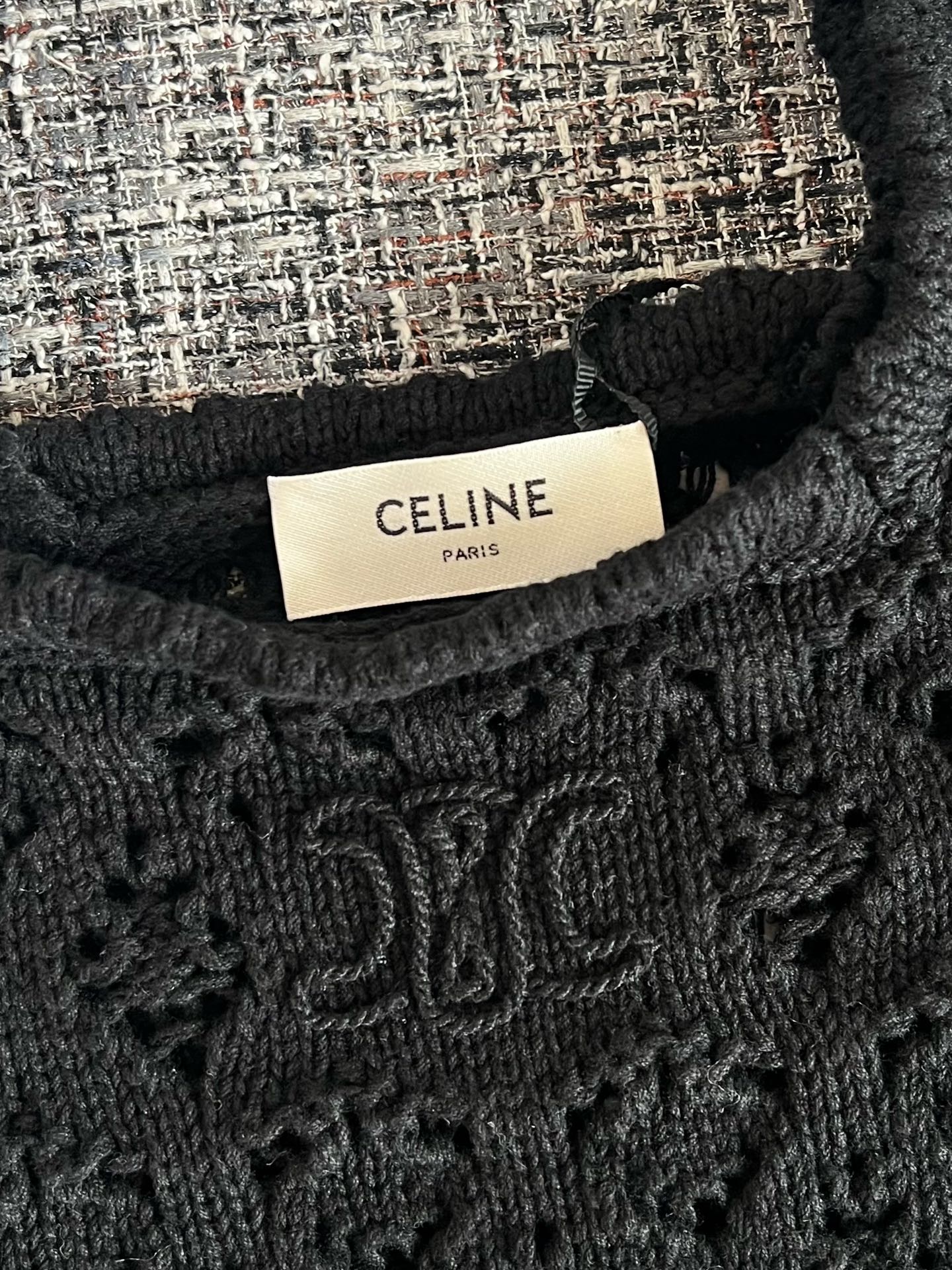 CELINE SS26 Women's Solid-Color Open-Knit Vest RC0CU3B57-01OW