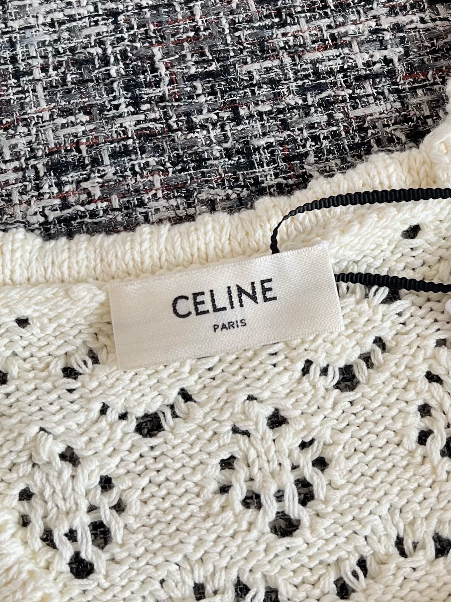 CELINE SS26 Women's Solid-Color Open-Knit Vest RC0CU3B57-01OW