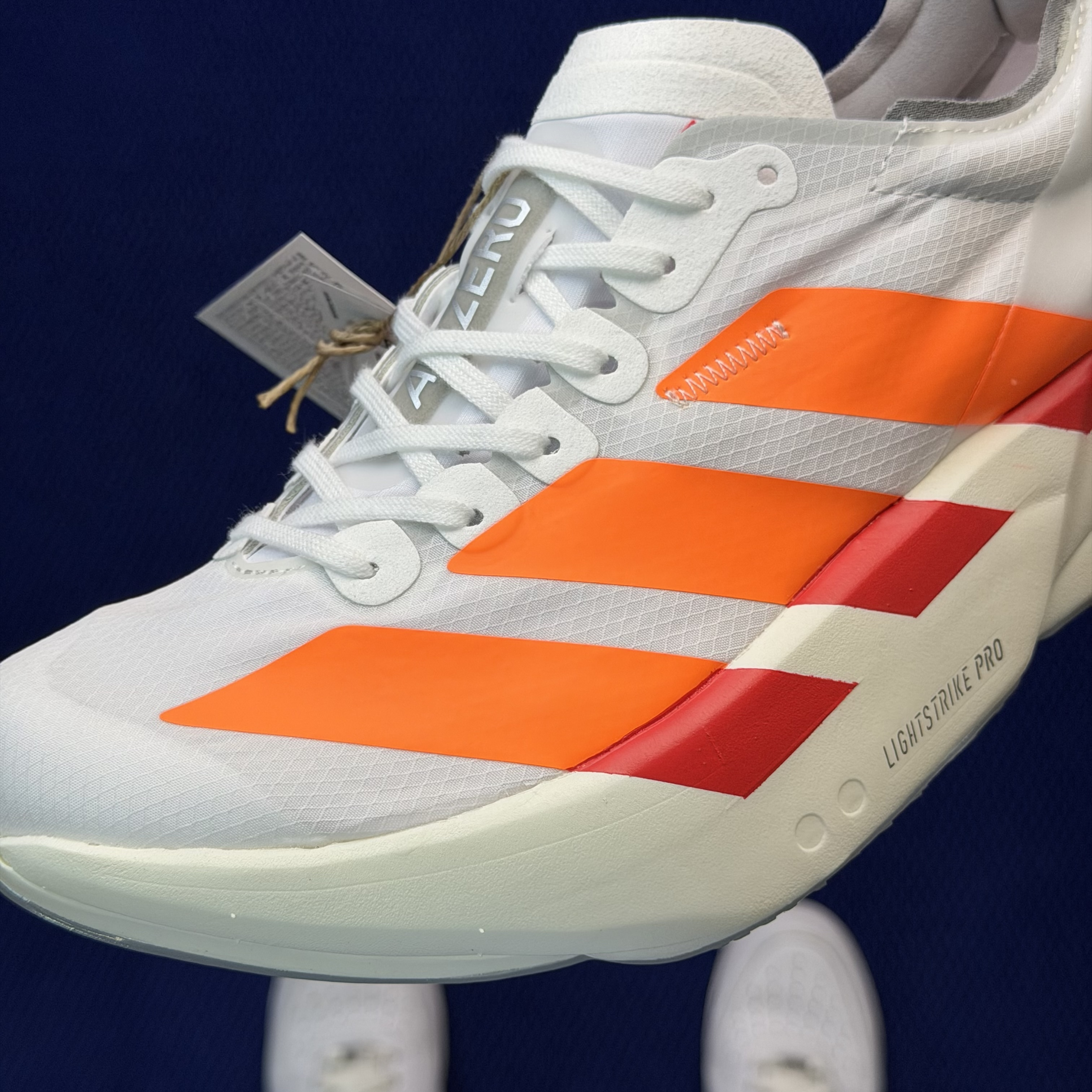 Adizero Adios Pro 4  低筒 舒适百搭 防滑耐磨 马拉松 训练竞速 跑步鞋 女款 男款 波鞋 白橙色 JR7088