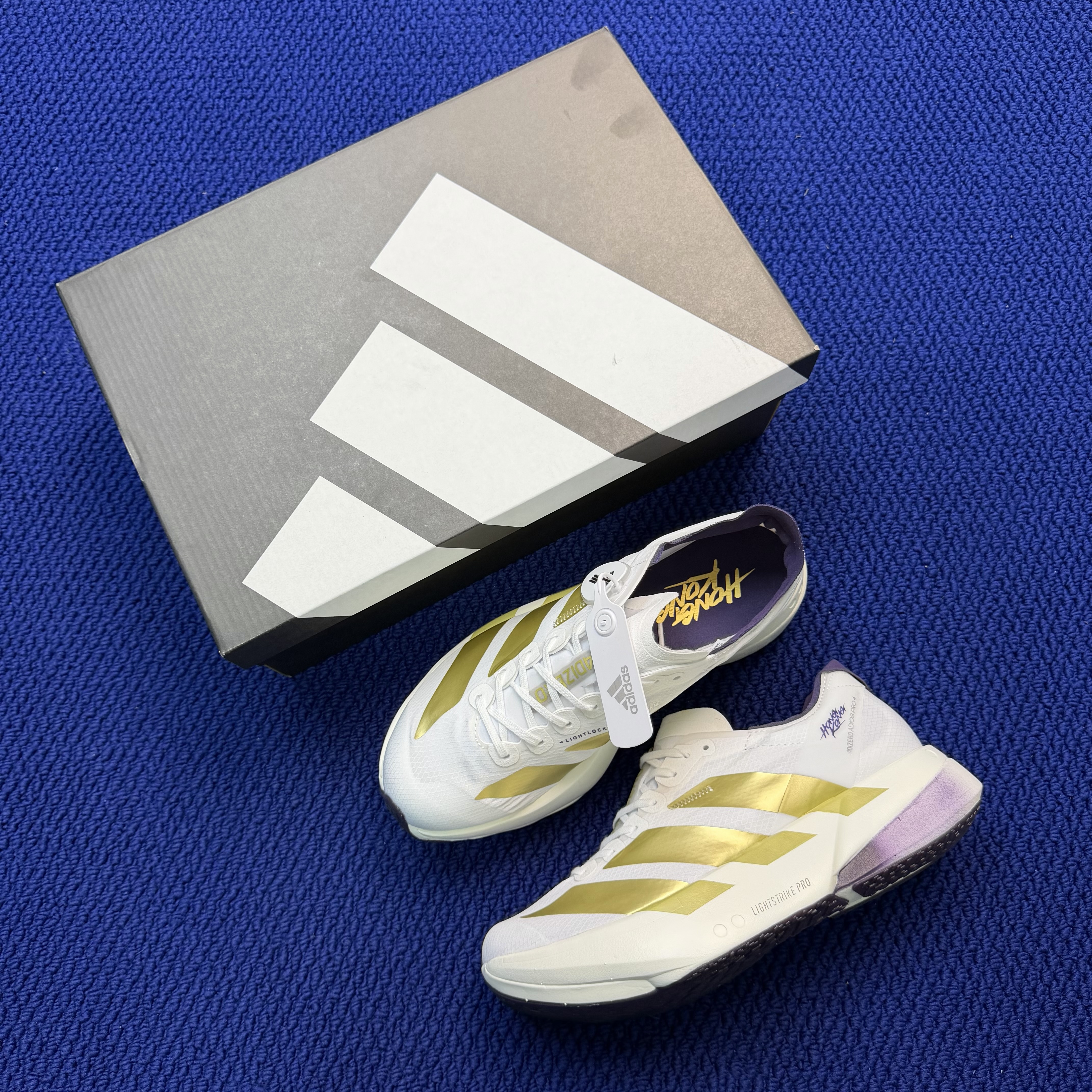 Adizero Adios Pro 4  低筒 舒适百搭 防滑耐磨 马拉松 训练竞速 跑步鞋 女款 男款 波鞋 白金