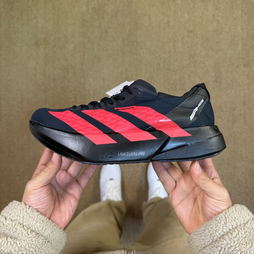 Adizero Adios Pro 4  低筒 舒适百搭 防滑耐磨 马拉松 训练竞速 跑步鞋 女款 男款 波鞋 黑红 KH8840