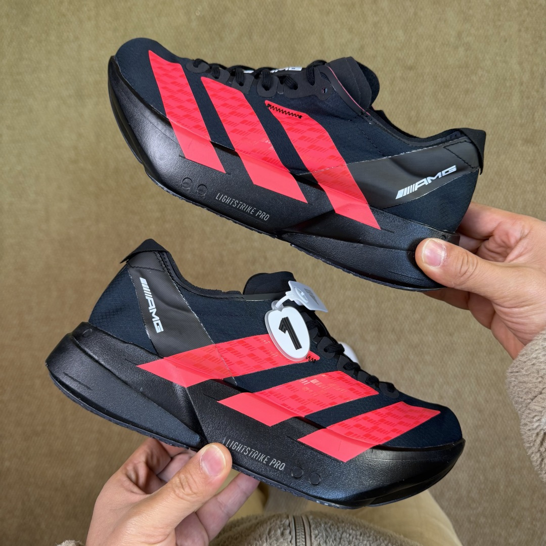Adizero Adios Pro 4  低筒 舒适百搭 防滑耐磨 马拉松 训练竞速 跑步鞋 女款 男款 波鞋 黑红 KH8840