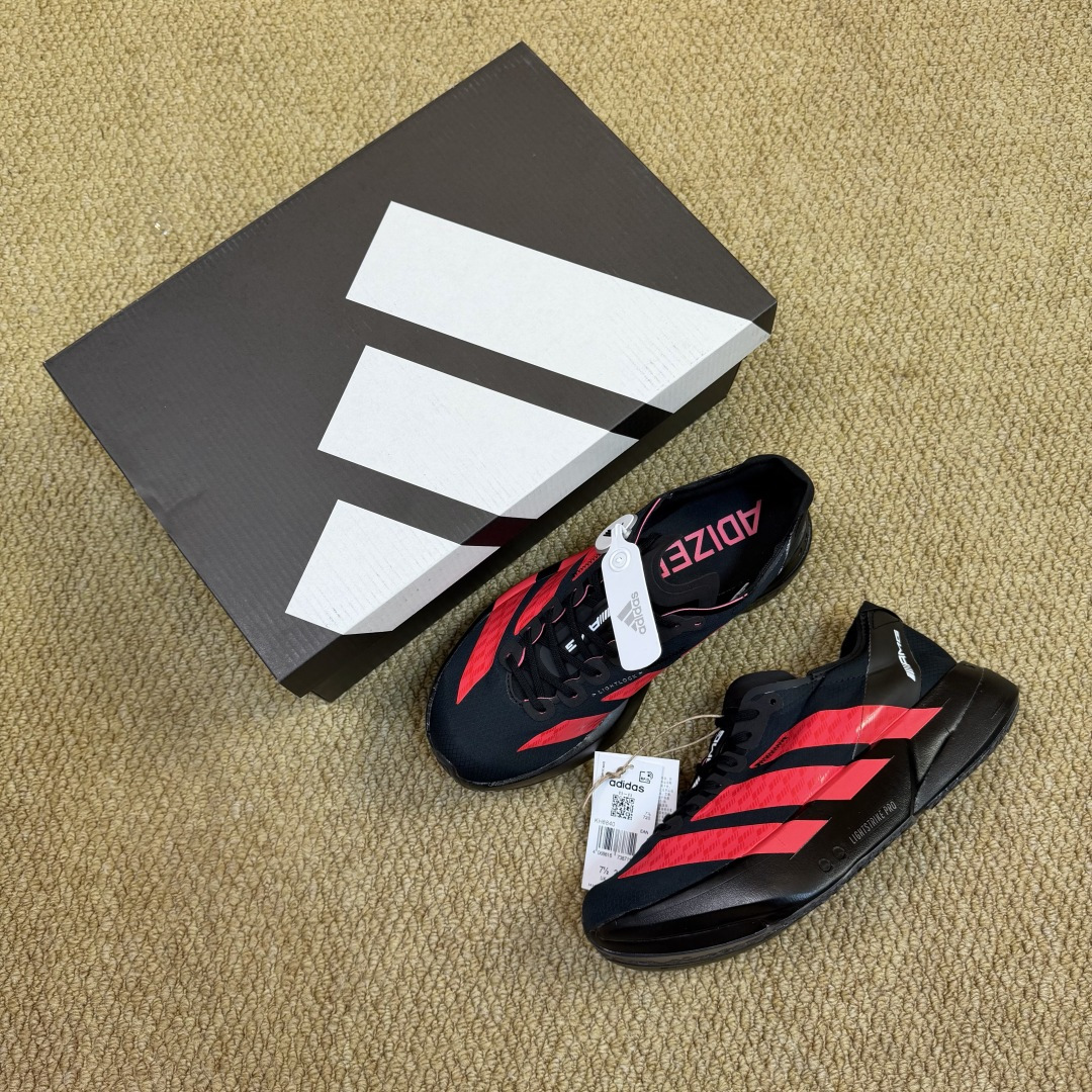 Adizero Adios Pro 4  低筒 舒适百搭 防滑耐磨 马拉松 训练竞速 跑步鞋 女款 男款 波鞋 黑红 KH8840