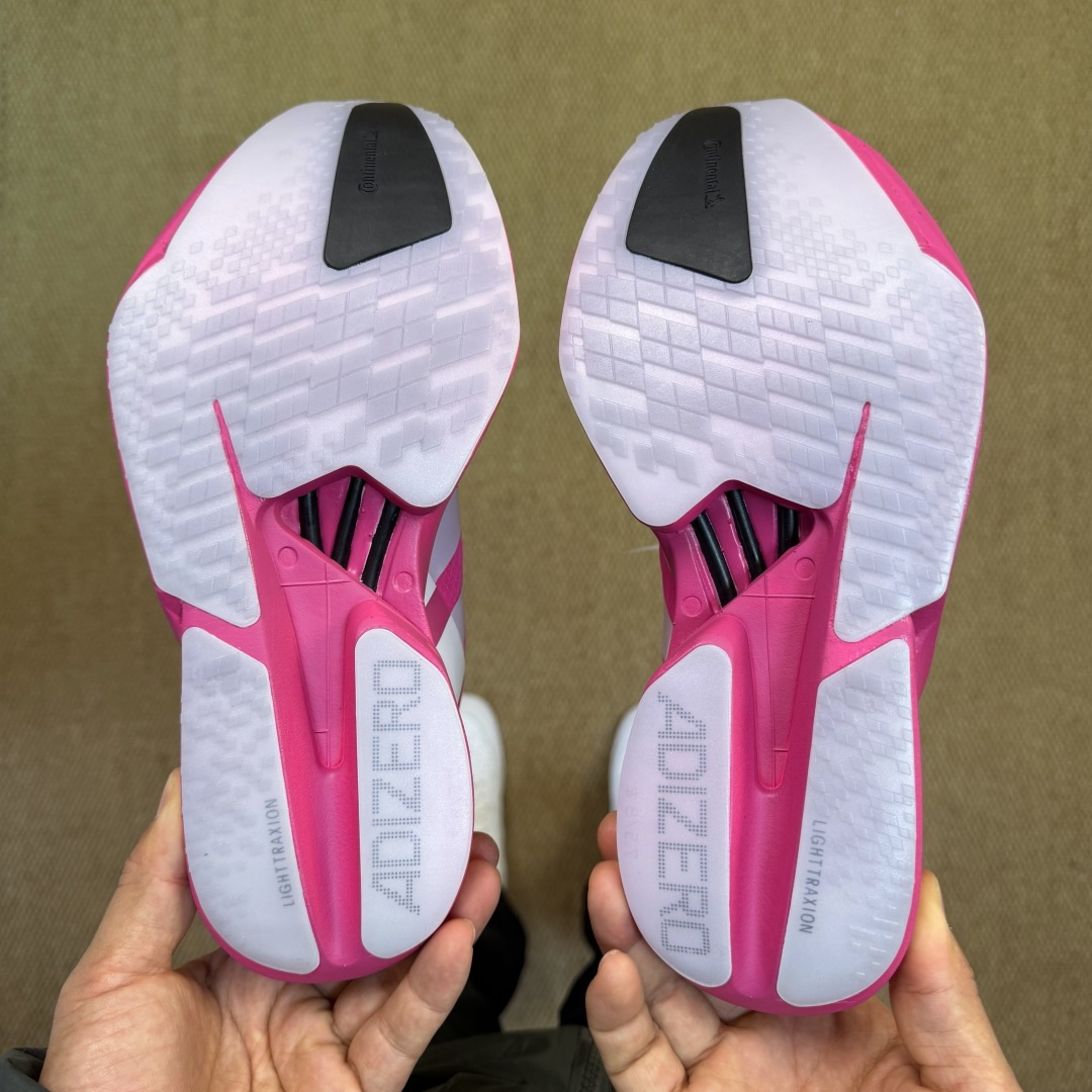 Adizero Adios Pro 4  低筒 舒适百搭 防滑耐磨 马拉松 训练竞速 跑步鞋 女款 男款 波鞋 玫红 JR1269
