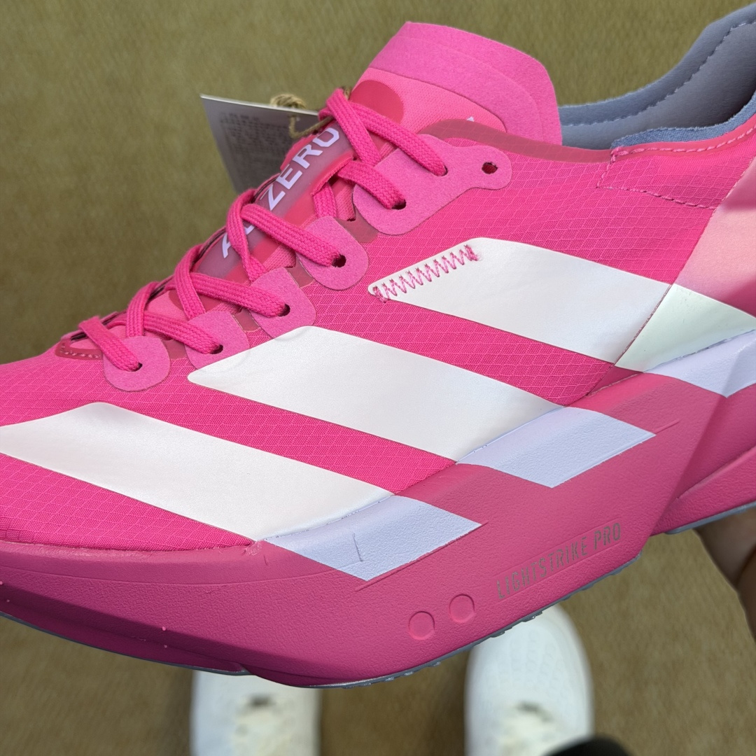 Adizero Adios Pro 4  低筒 舒适百搭 防滑耐磨 马拉松 训练竞速 跑步鞋 女款 男款 波鞋 玫红 JR1269